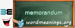 WordMeaning blackboard for memorandum